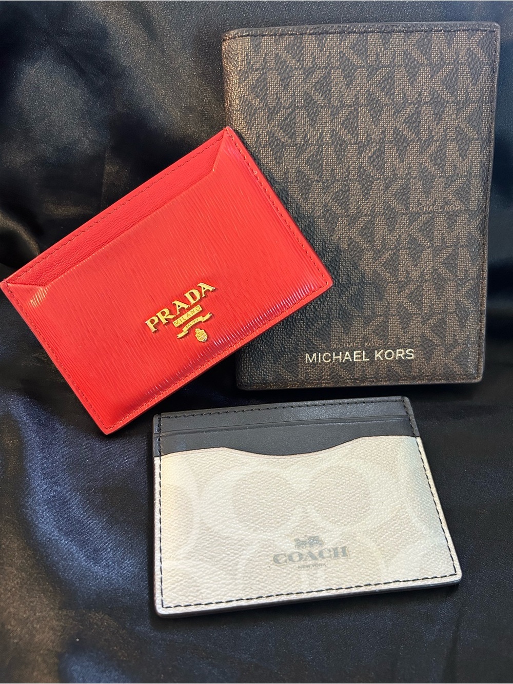 Designer Wallet and Card Holder Bundle of Coach, Prada, Michael Kors